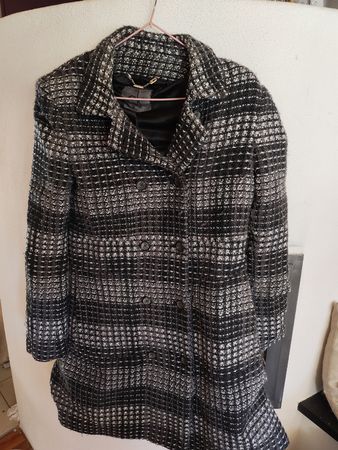Calvin Klein Mantel schwarz weiss kariert Grösse 44