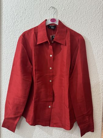 Privacy Blouse Red Long Sleeve Size 38 New Condition