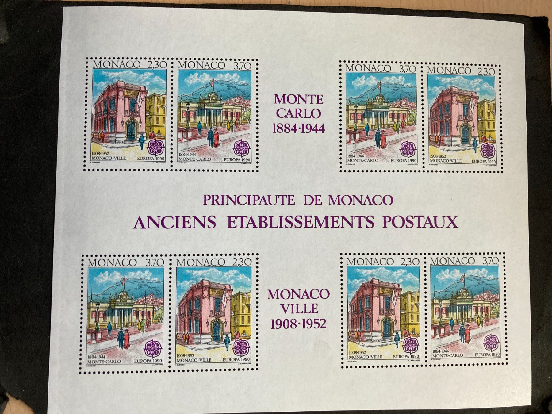 Alle Briefmarken: Monaco 1990 Block Europa CEPT Postgebäude – Neu (gemäss Beschreibung) aus Liestal von schnueps