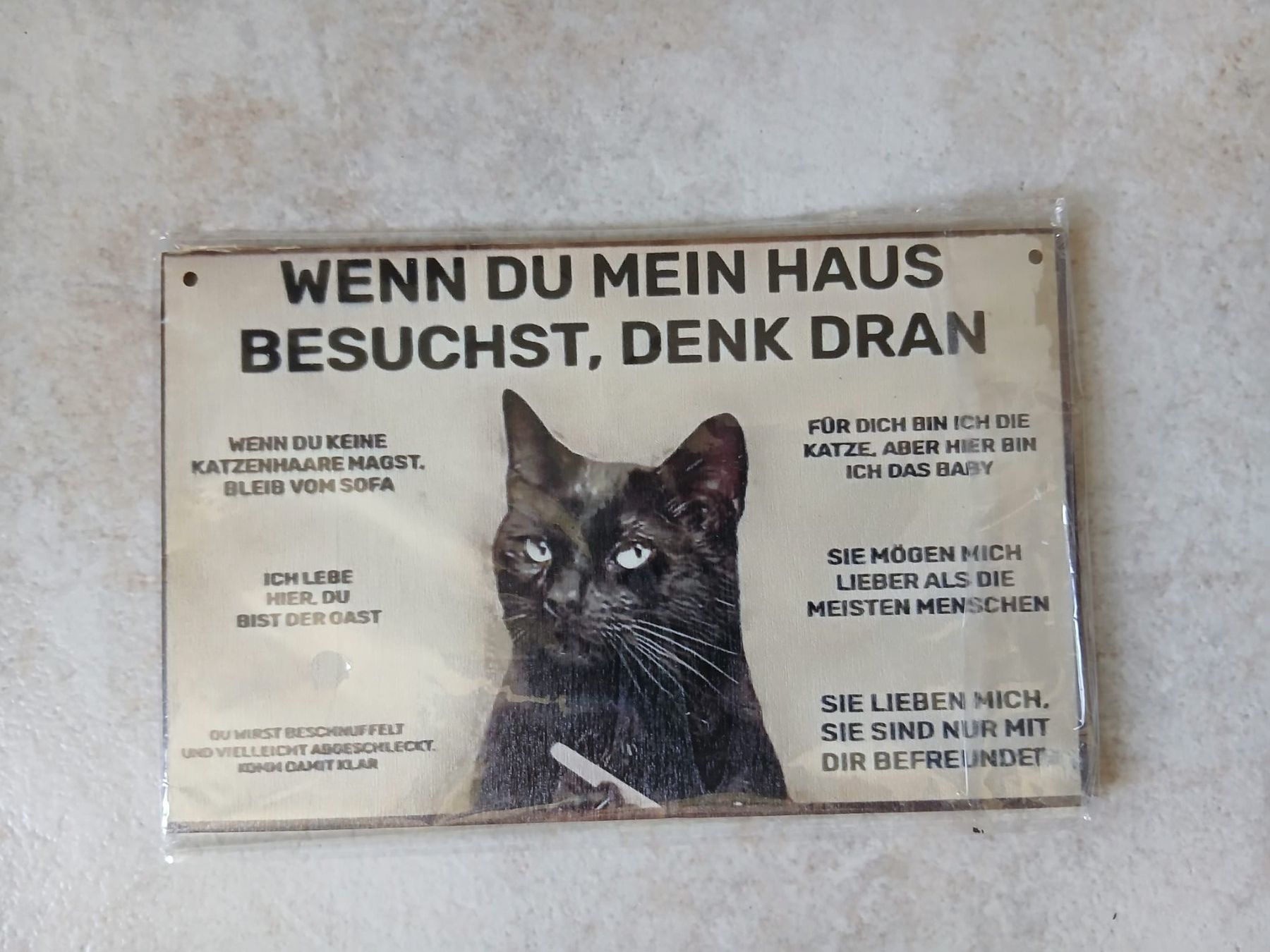 Tutte le decorazioni: Schild Katze Besucherregeln – Nuovo e nell'imballaggio originale da Grenchen venduto da juebo