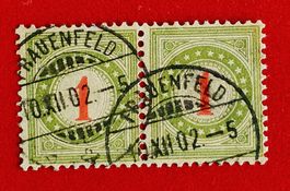 PORTOMARKEN PAAR NII KII VOLLSTEMPEL FRAUENFELD THURGAU 1902
