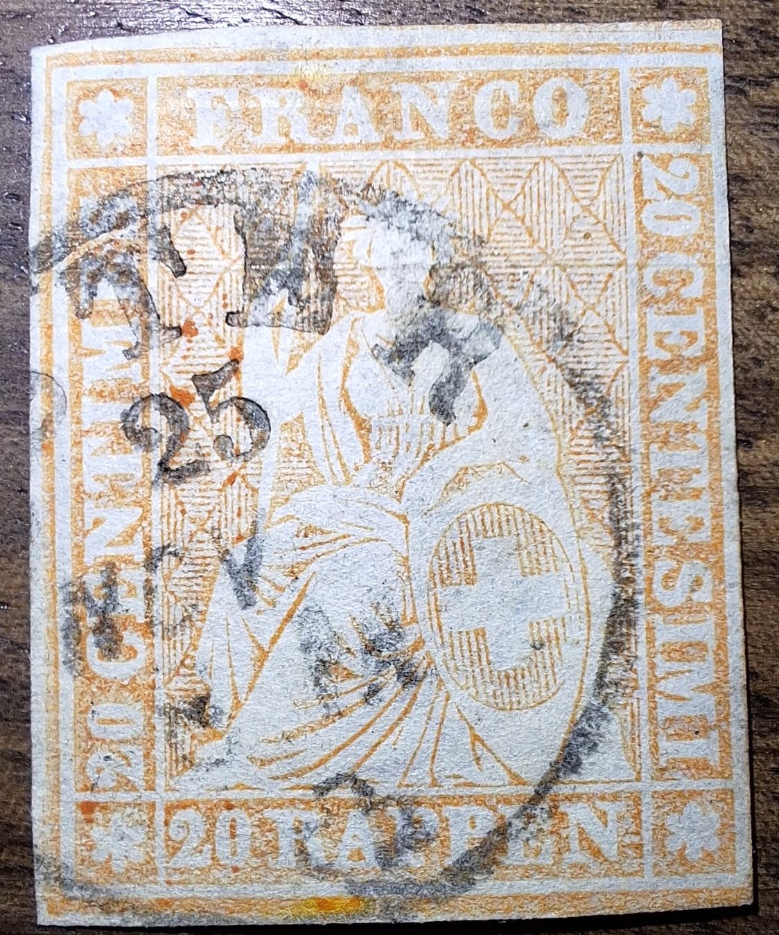 Tutti i francobolli: Strubel 25F Kat. 370.- – Usato da Balgach venduto da SIMEON27