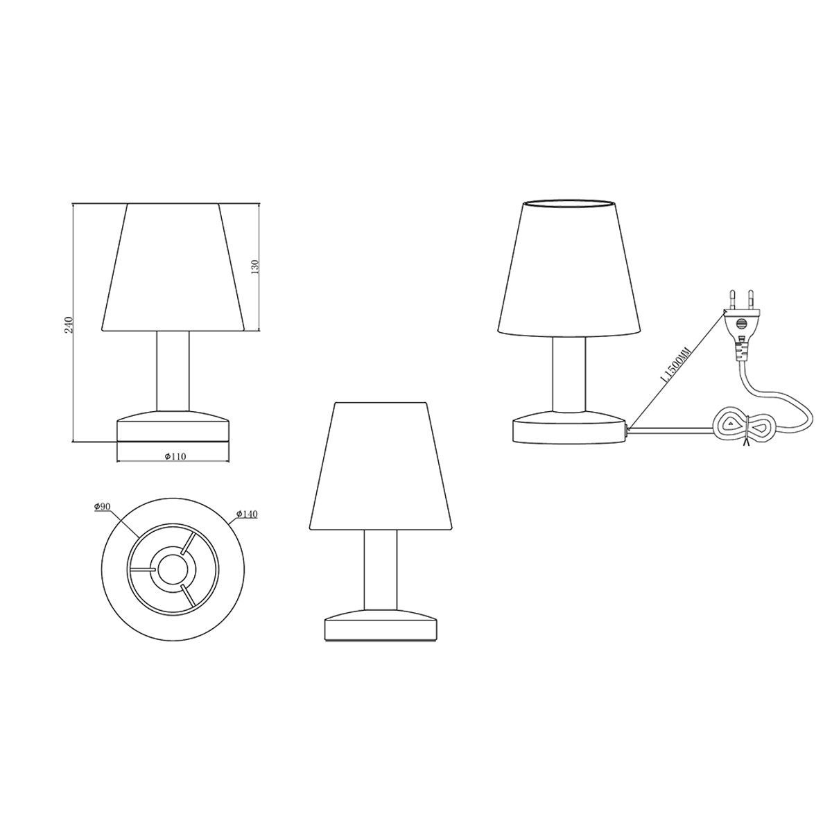 Lampade: Tischleuchte, Stoffschirm, 24 cm Höhe – Nuovo (secondo la descrizione) da Kreuzlingen venduto da Smart-Light 2