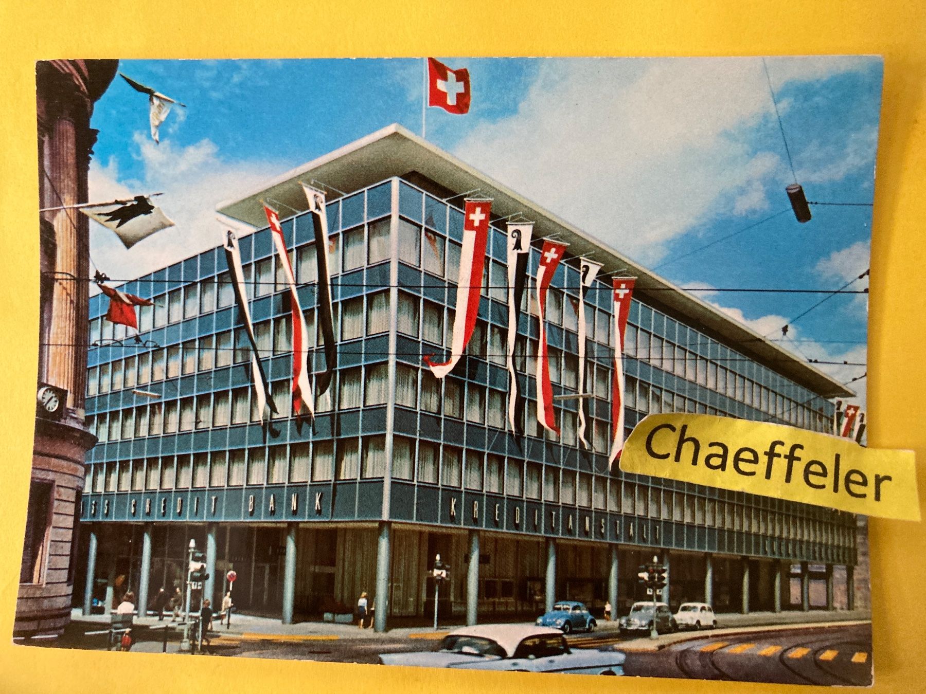 Cartoline postali: Basel am Bankenplatz – Usato da Zürich venduto da Chaeffeler