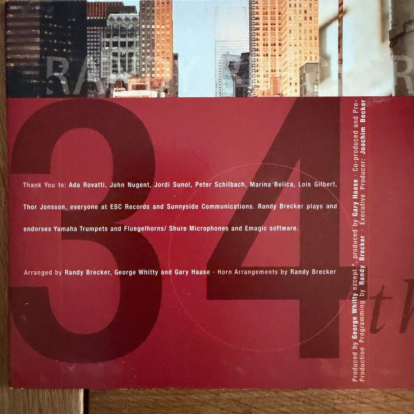CD: Randy Brecker, 34th N Lex (CD) Michael Brecker – Usato da Zug venduto da Mirare9 1