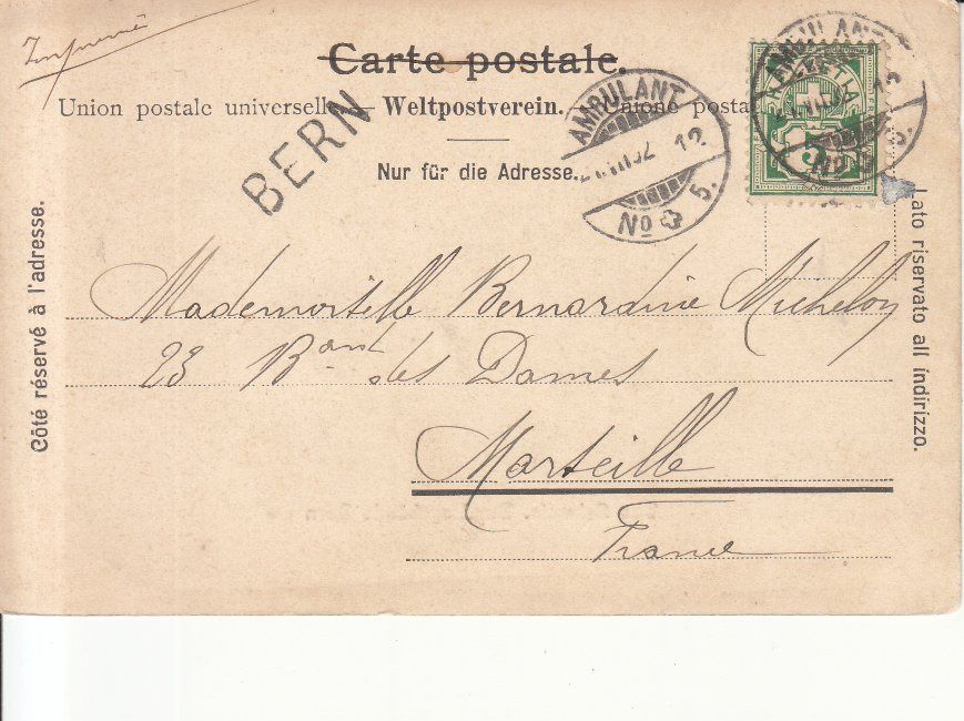 Cartoline postali: Bern 1902, Stabstempel Bern – Usato da Bürglen TG venduto da StampGraf 1