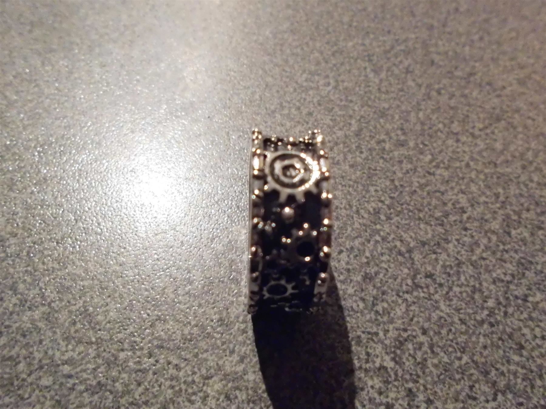 Anelli: Ring breit, silberfarbig, schwarz – Nuovo e nell'imballaggio originale da Zürich venduto da abraxas1291 1