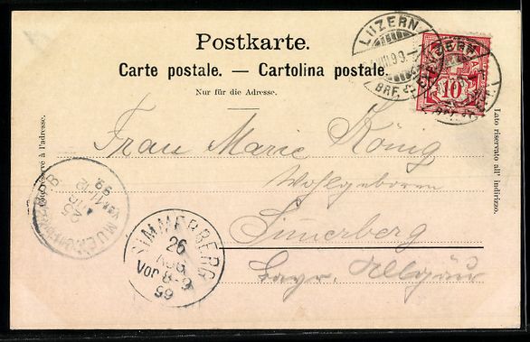 Cartoline postali: Luzern, Teilansicht des Ortes vom Wasser – Usato da Berlin venduto da bartko-reher 1