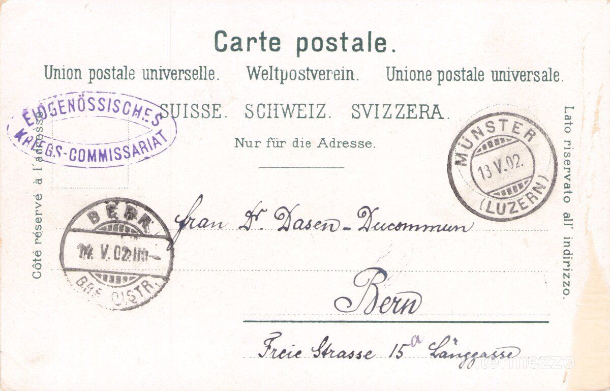 Ansichtskarten: Beromünster LU // 1902 Totalansicht Dorf – Gebraucht aus Basel von intermezzo12 1