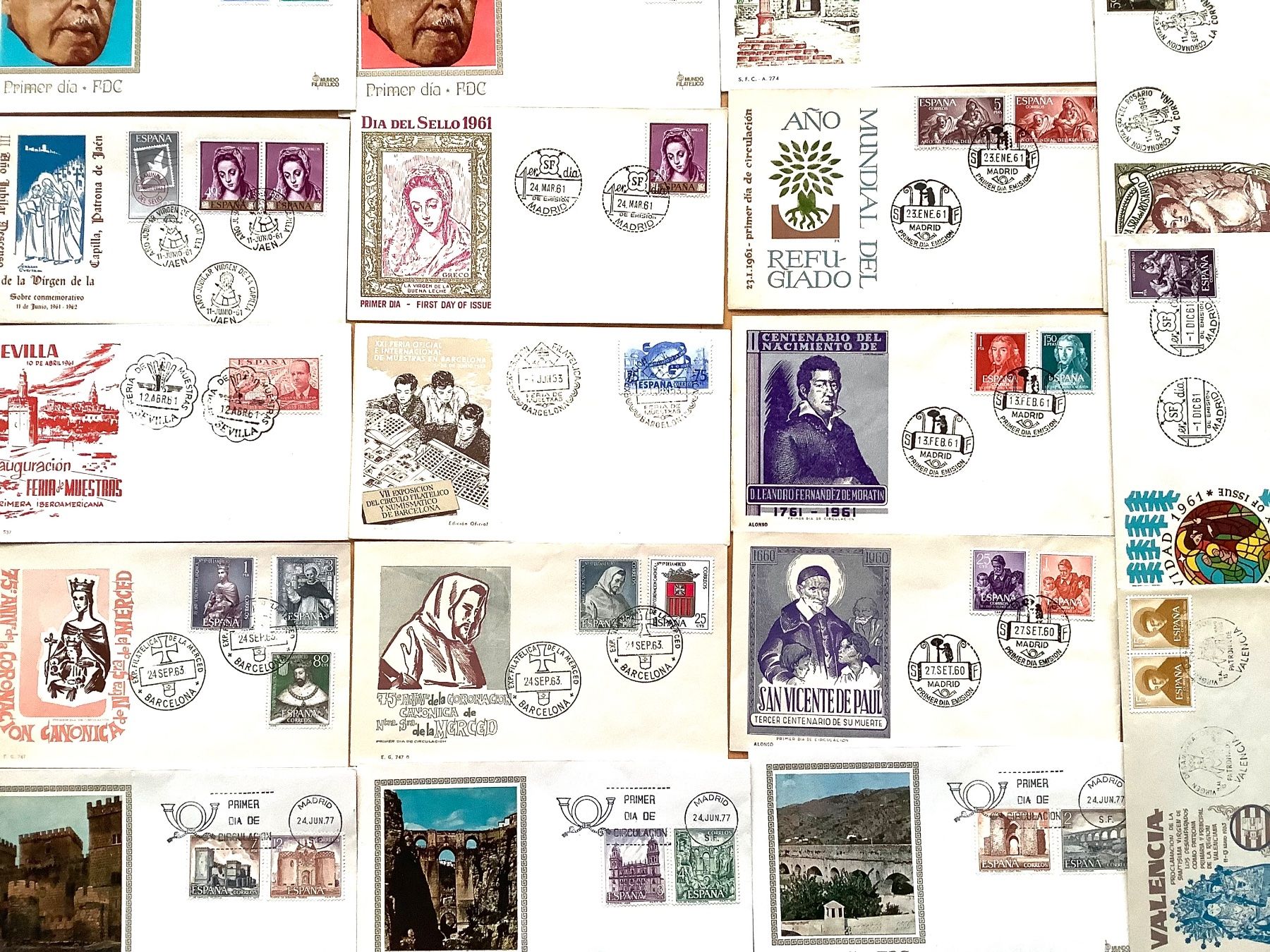 Tutti i francobolli: 1953 / 1977  - Spanien - FDC 22 Stk. – Nuovo (secondo la descrizione) da Liestal venduto da Skunk02 2