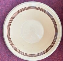Grosse Keramikschüssel beige mit braunem Dekor gebraucht