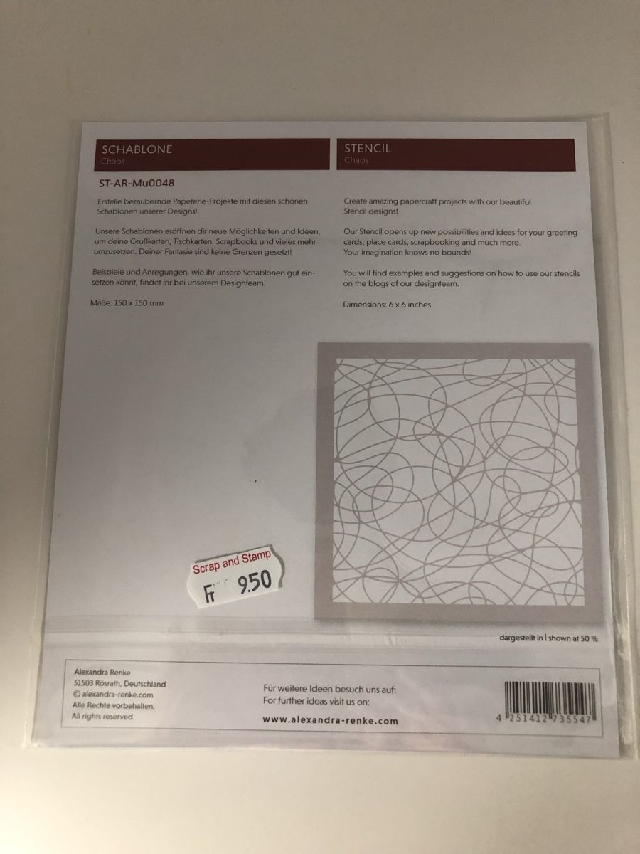 Schablonen: Schablone Chaos - Alexandra Renke – Neu und originalverpackt aus Binningen von Kellox 1