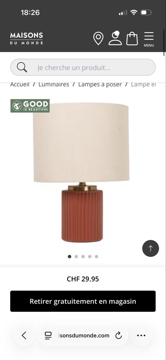 Maisons du monde Lampade: Lampe Maisons du Monde – Nuovo (secondo la descrizione) da Montpreveyres venduto da hae_zk6g 2