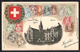 Aarau, Museumsgebäude, geprägtes Passe