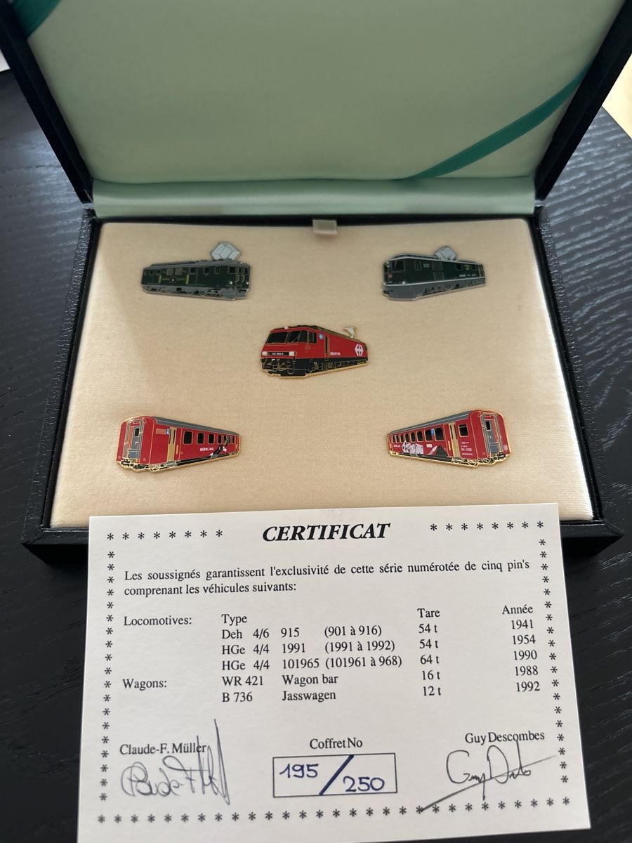 SBB/CFF/FFS Placchette & Badge: Seltenes Brünig-Bahn Set Schmid Müller 250 Stück – Usato da Uetendorf venduto da hoisle 2