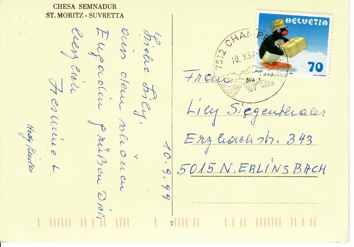 Cartoline postali: Chesa Semnadur - St.Moritz - Suvretta – Usato da Hochdorf venduto da Ziegel-16 1
