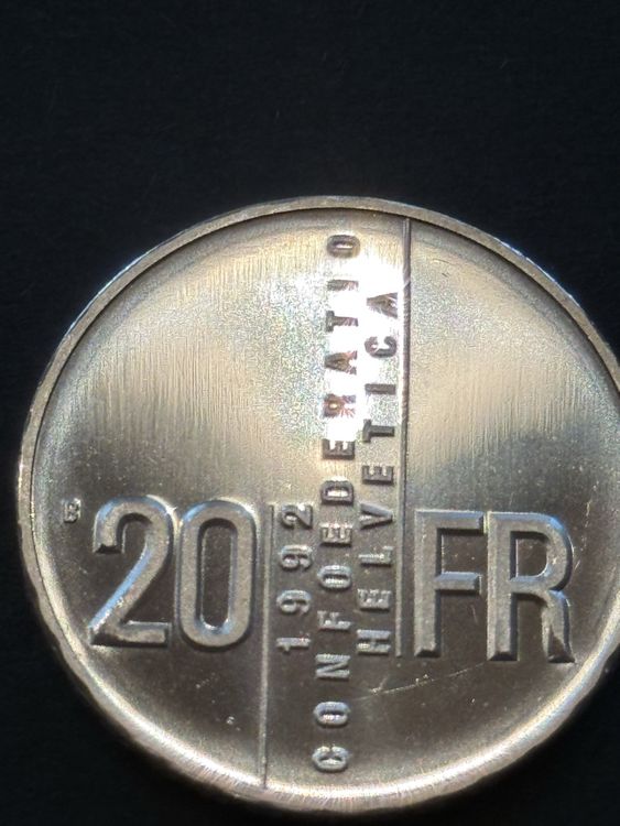 20 Fr Gedenkmünze 1992 -Top Zustand! Sammlerstück (Neu (gemäss ...
