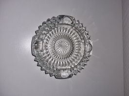 Aschenbecher Glas rund antik 