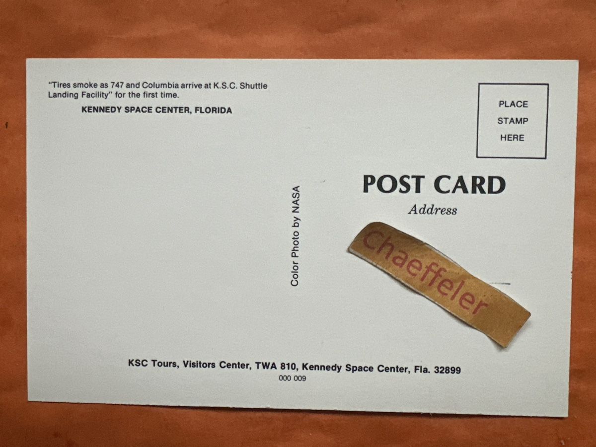 Cartoline postali: Original NASA Postkarte Space Shuttle Columbia.  – Usato da Zürich venduto da Chaeffeler 1