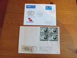 1Lot(2Stck) FLUGPOST ab 2.-Fr.