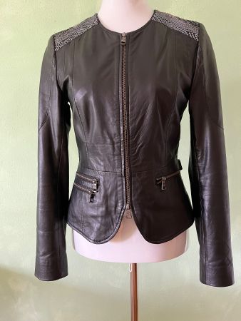 Lederjacke, Rich & Royal, schwarz, Gr. 36
