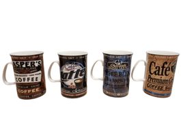4 Kaffeebecher im Set - tolle Designs für Kaffeeliebhaber!
