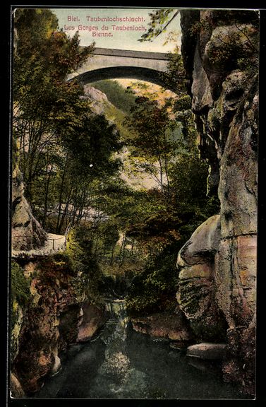 Ansichtskarten: AK Biel, Taubenlochschlucht – Gebraucht aus Berlin von bartko-reher