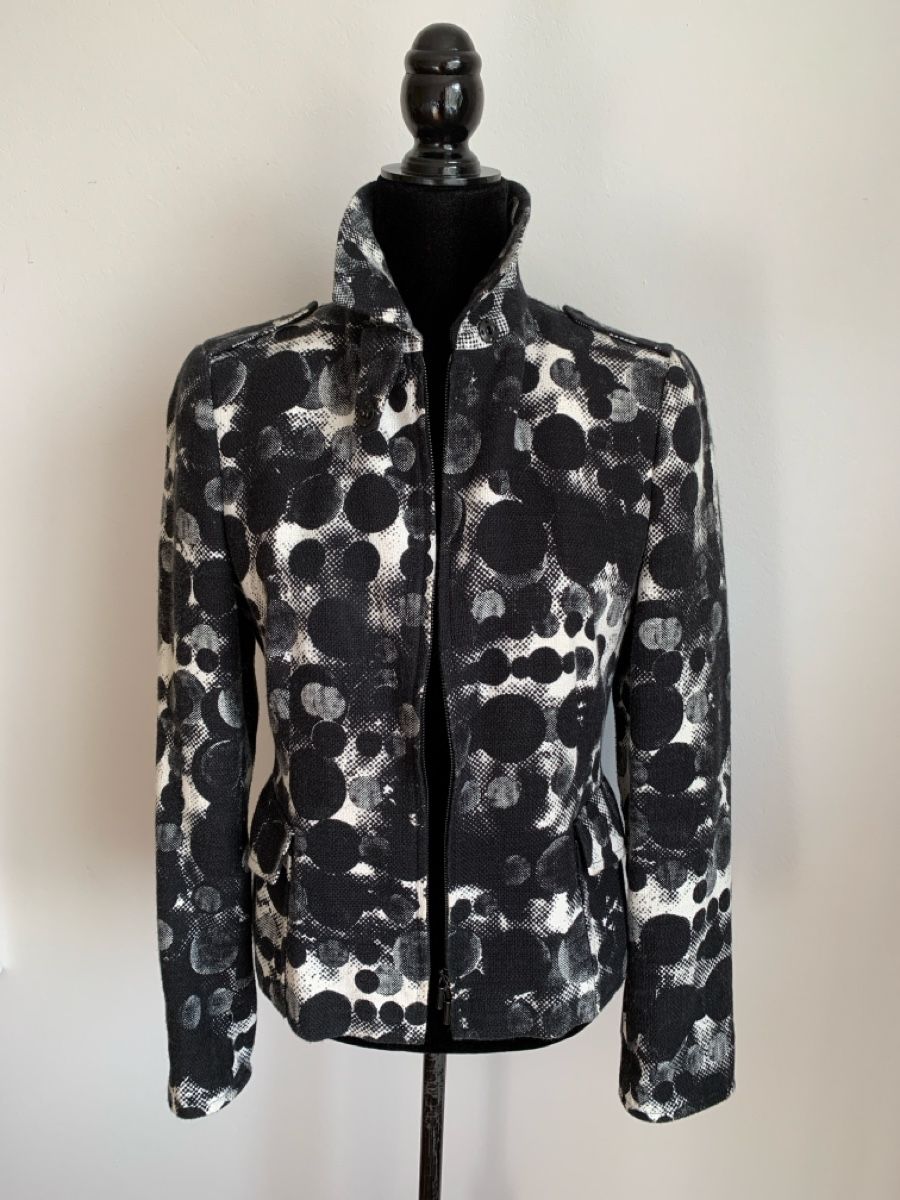 Akris Giacche: AKRIS: Lässiger schwarz/weiss gemusterter Blazer, 36 – Usato da Luzern venduto da paulablue