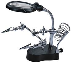 Lupe für Profi  mit 3ter Hand, Halte-Klemmen + Licht LED