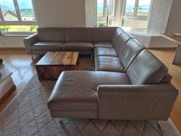 Modulares Ledersofa, beige - gute Qualität & guter Zustand