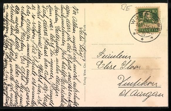Cartoline postali: AK Worb, Haushaltungsschule, 1926 – Usato da Berlin venduto da bartko-reher 1
