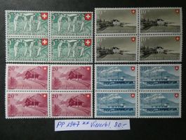 PP 1947 postfrische Viererblöcke
