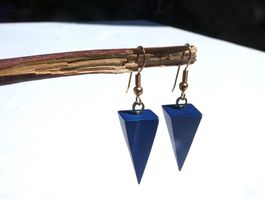 Ohrhänger, Holz, Pyramidenform, Modeschmuck / NEU
