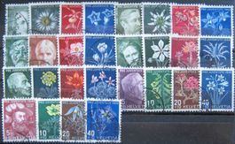 PJ 1943 - 1949 7 Sätze Blumen gestempelt
