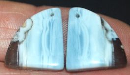 Anhänger Set gelocht L-8623– 1 Paar Blauer Opal je 16x14,5mm