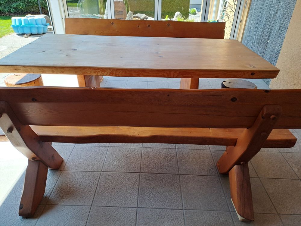 Set di tavolo e panche: Tischset aus massivem Tannenholz / echtes Handwerk / Unikat – Usato da Andwil TG venduto da Natur5 1
