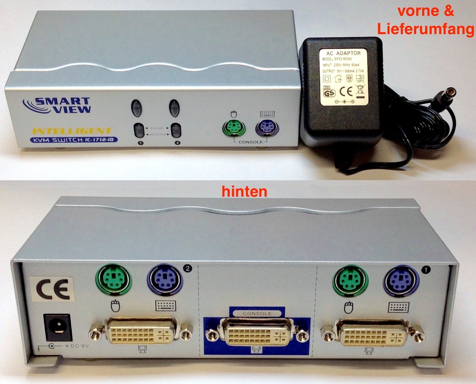 Hub & Switch: Smart View Intelligent DVI-KVM-Switch 1-User/2-PCs PS/2 DVI – Nuovo (secondo la descrizione) da Reinach AG venduto da RiesenServicesGmbH