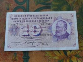 SUISSE  10  Francs  1971  (1535)  Billet