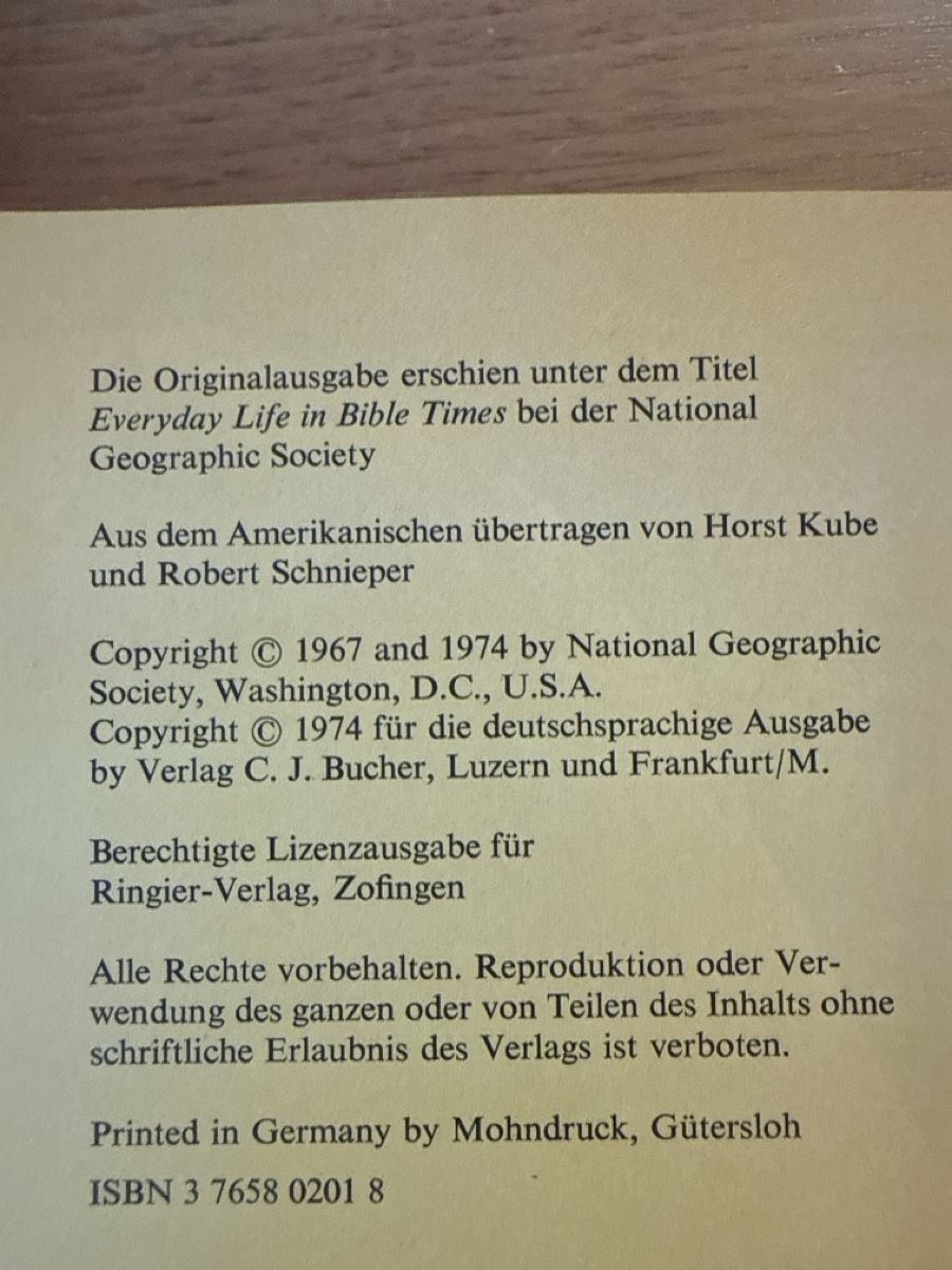 Libri: Antiker Wälzer: "Alltagsleben in biblischer Zeit" – Usato da Grenchen venduto da NorHas 1