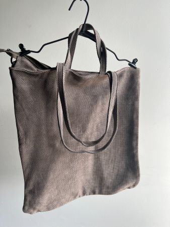 100% WILDLEDER SHOPPER aus Italien - Schlamm