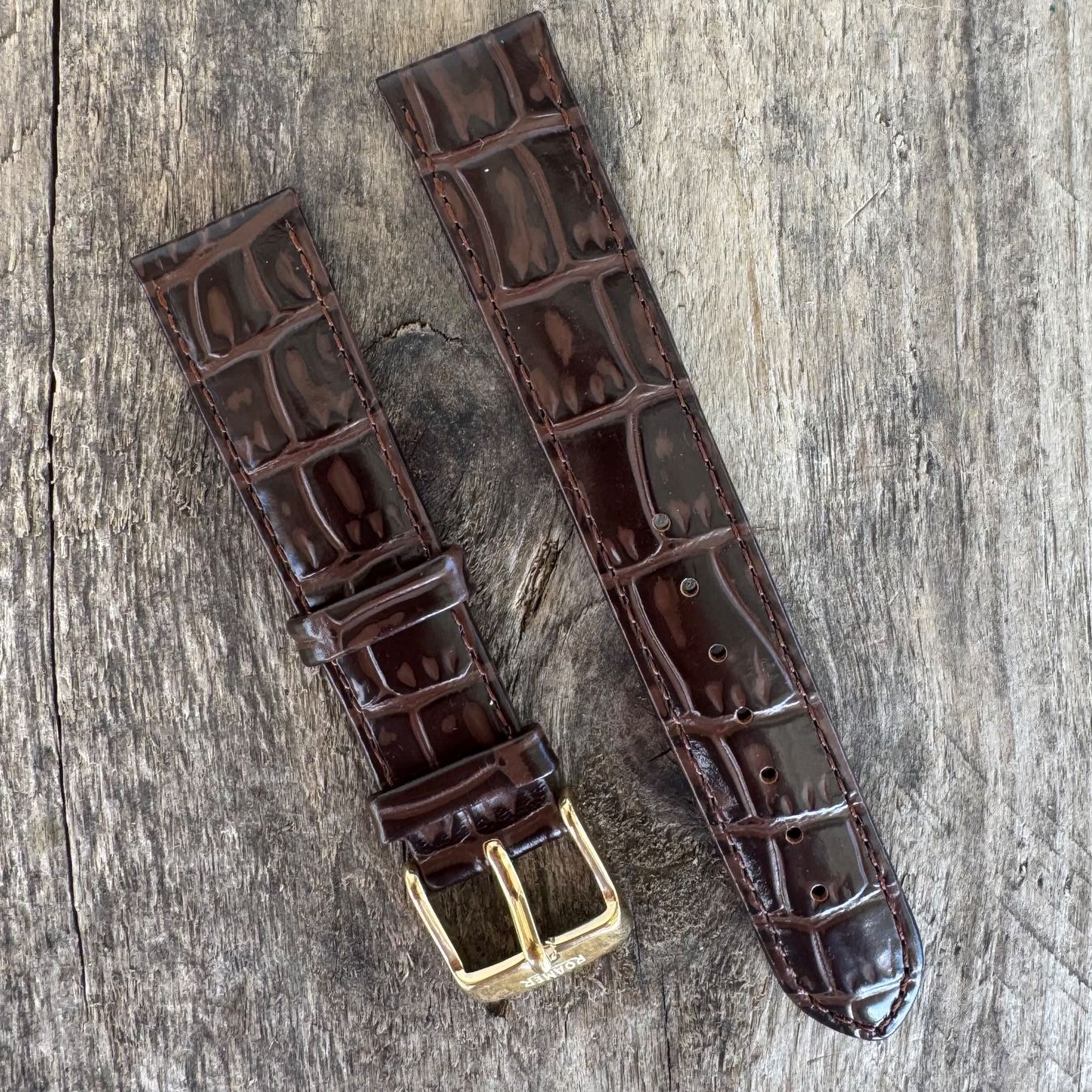 Roamer Bracciali & Braccialetti: 18mm Roamer Watch Strap/ Uhrenarmband Brown – Nuovo (secondo la descrizione) da Arzier-Le Muids venduto da Avanna