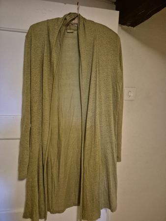 Damen Strickjacke Khaki Grösse L Leinen 100%