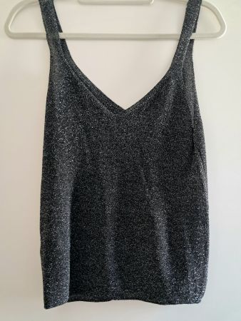 Débardeur MNG métallisé noir taille M neuf