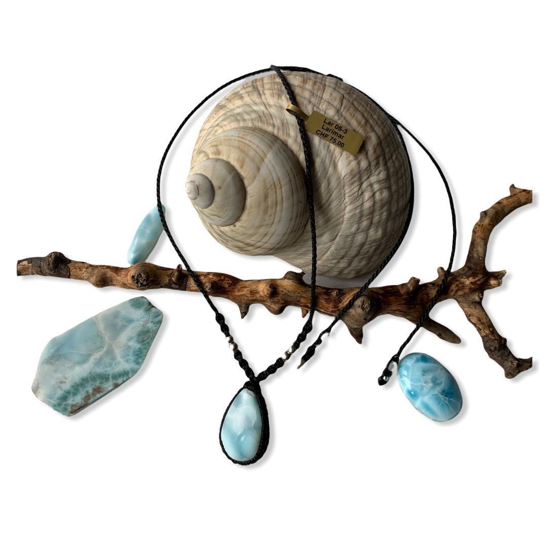 Catenine: LARIMAR EDELSTEIN KETTE, ATLANTISTEIN – Nuovo e nell'imballaggio originale da Zürich venduto da MEVAS-Schmuck 1