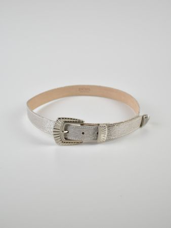 Escada Ledergürtel Silber/Glitzer Gr.70