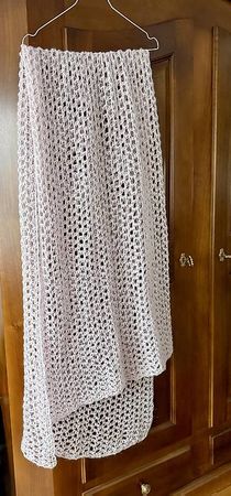 Wunderschöne Häckel Stola in blush, Unikat!