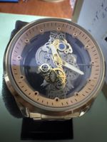 Montre squelette homme, couleur or - Élégance et style! (58)