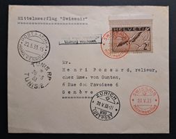 Flugpost Swissair Mittelmeerflug 1933