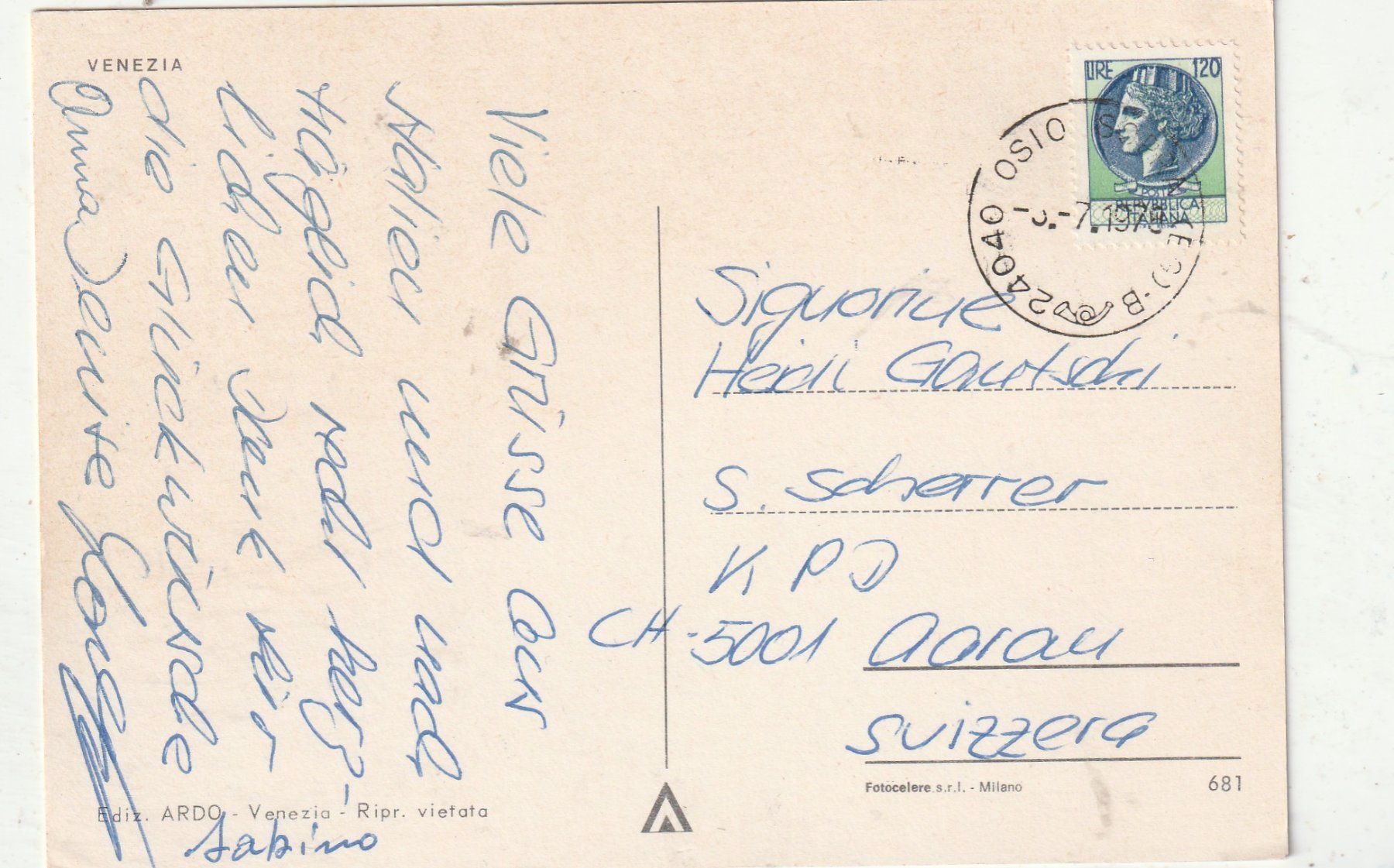 Cartes postales: Venezia MBK – D'occasion à Lumbrein par made02 1