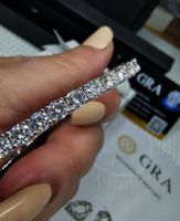Bracelet argent avec diamants moissanite de 6,1 ct certifiés